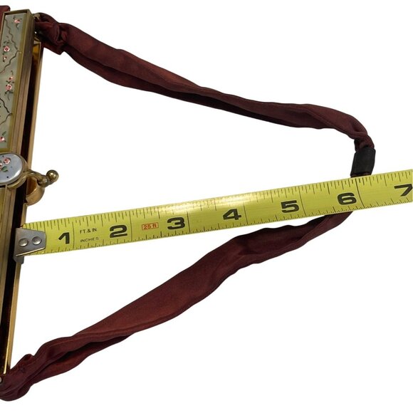 Twifaille Rosenfeld Satin Evening Purse Clutch Handbag Floral Frame Clasp READ - Picture 11 of 16